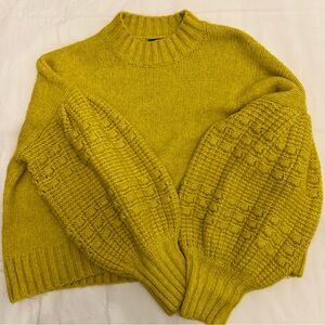 SCOOP Cozy Mock Neck Balloon Sleeve Sweater Yellow. Size XXL
